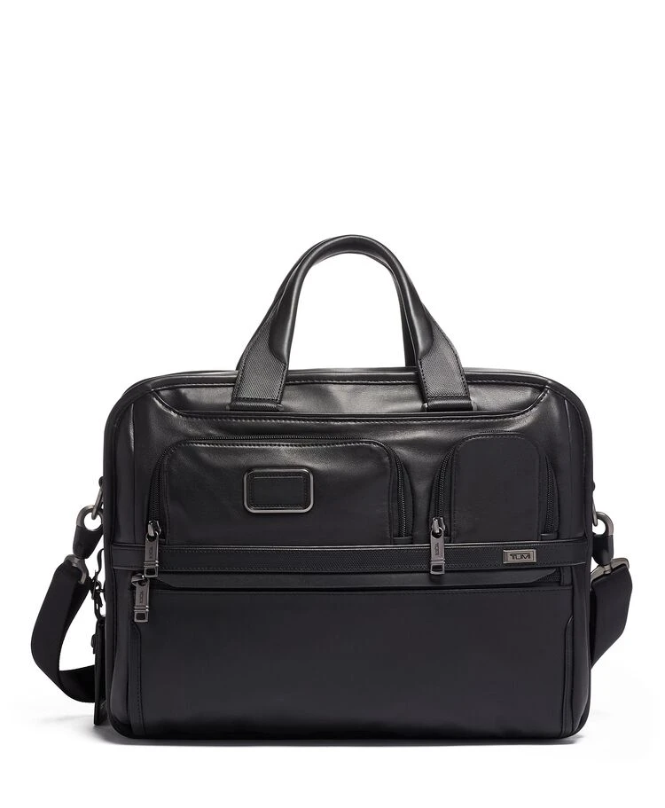 Tumi ALPHA Expandable Organizer Laptop Brief BLACK 3 Tumi ALPHA Expandable Organizer Laptop Brief BLACK