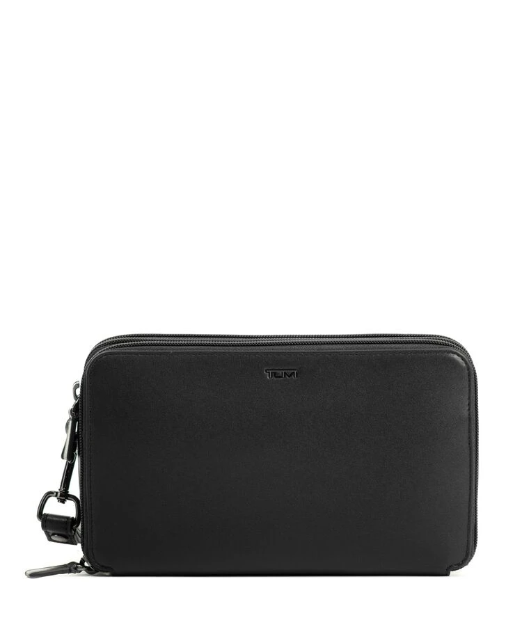 Tumi NASSAU Triple Zip Clutch BLACK SMOOTH 3 Tumi NASSAU Triple Zip Clutch BLACK SMOOTH
