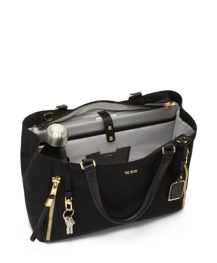 Tumi VOYAGEUR Valetta Medium Tote BLACK/GOLD 5 Tumi VOYAGEUR Valetta Medium Tote BLACK/GOLD - Image 3
